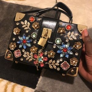 Aldo floral bling lunch box purse !